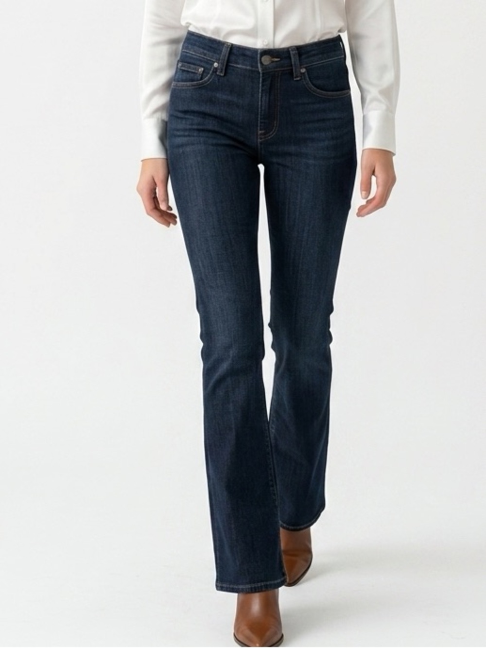 7‎ For All Mankind Lexie A Pocket Petite Dark Wash Flare Jeans U130PT380S-380S
